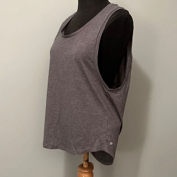 Fabletics Women's Gray Never Settle Graphic Back Muscle Tank Top - Picture 5 of 7